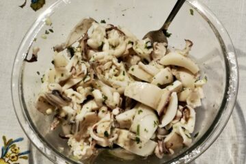 fishing blog posts - cuttlefish salad