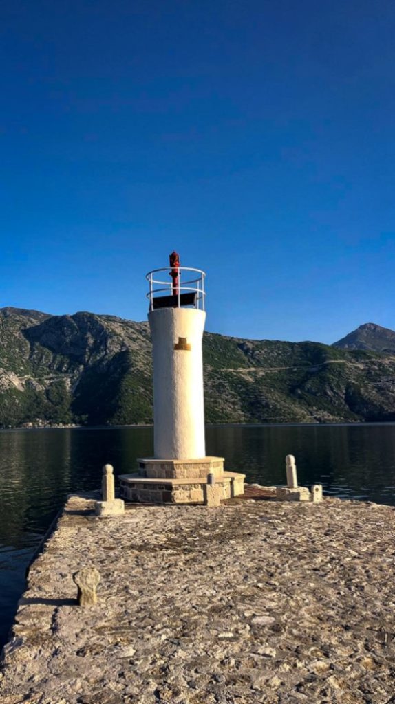 lighthouse on the Our Lady of the Rocks