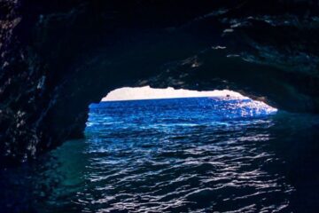 sunset trip to the blue cave - interior