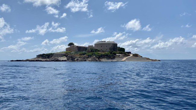 View of the Fort Mamula luxury hotel from the north