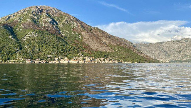 View of Perast from a far distance