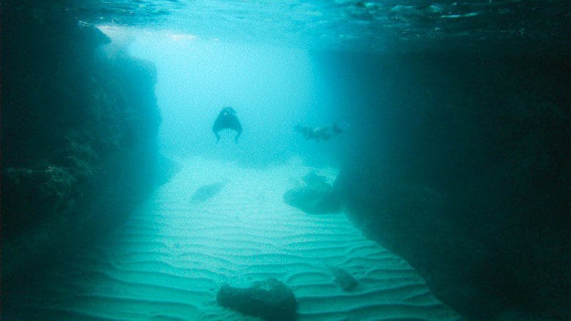an underwater shot in the blue cave