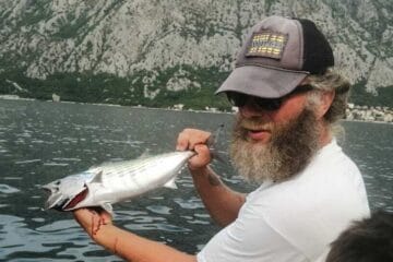 Mackerels and Bonitos in Kotor Bay - image of Ivan with a caught bonito - HERO image