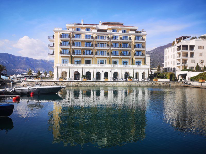 kotor porto montenegro boat tours - view of the hotel regent
