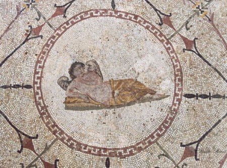image of the Roman mosaic representig Hypnos god of sleeping and dreaming